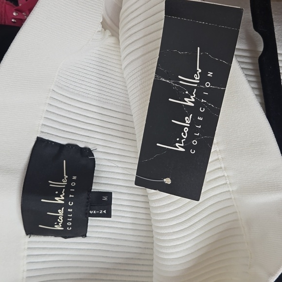 Nicole Miller White midi ribbed skirt - Picture 6 of 9